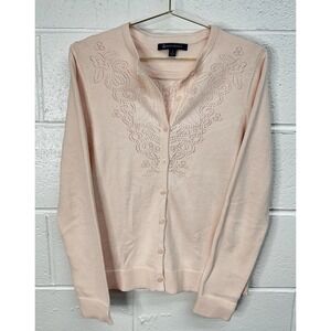 BROOKS BROTHERS Twin Set Cardigan Sweater Cotton Light Pink / Women's Small